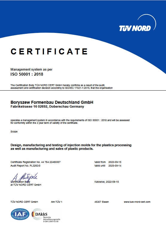DIN ISO 50001:2018 Zertifikat
